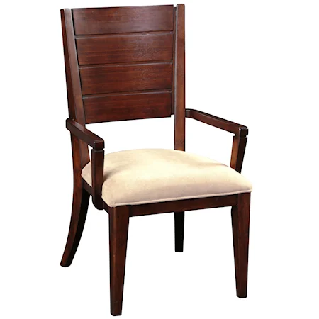 Panel Wood Back Dining Arm Chair